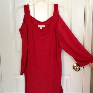 🌟2xHP🌟NWOT Ferrari Red Cold Shoulder Top Woman Within 2X